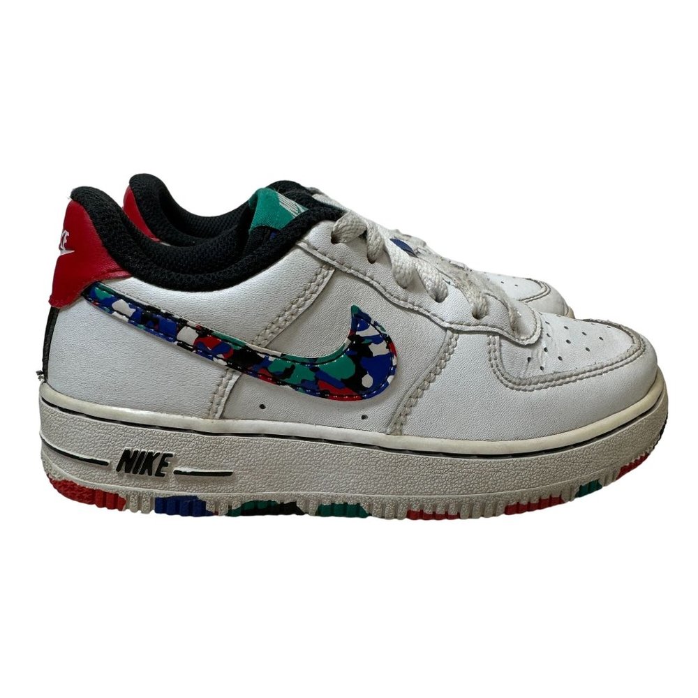 Nike Air Force 1 Crayon Sneakers Kids Size 12C White Multicolor Basketball Shoes
